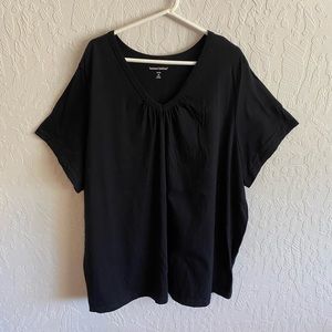 Woman Within plus size 4x 34/36 black v neck tee